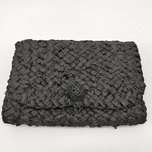 Set Of 2 Aldana Womens Golden Black Floral And Braided Buckle Clutch Wallet - Picture 3 of 12